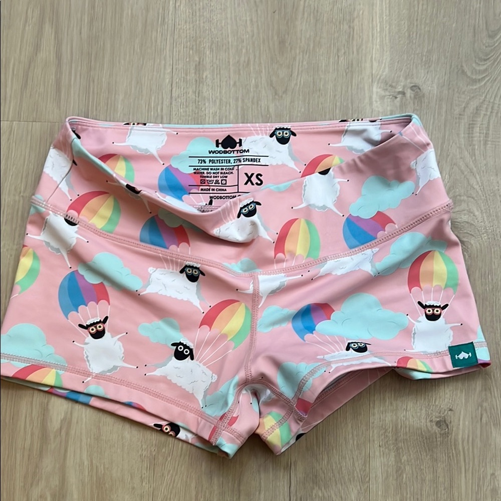 Wodbottom Rainbow Sheep Parachute Spandex Shorts